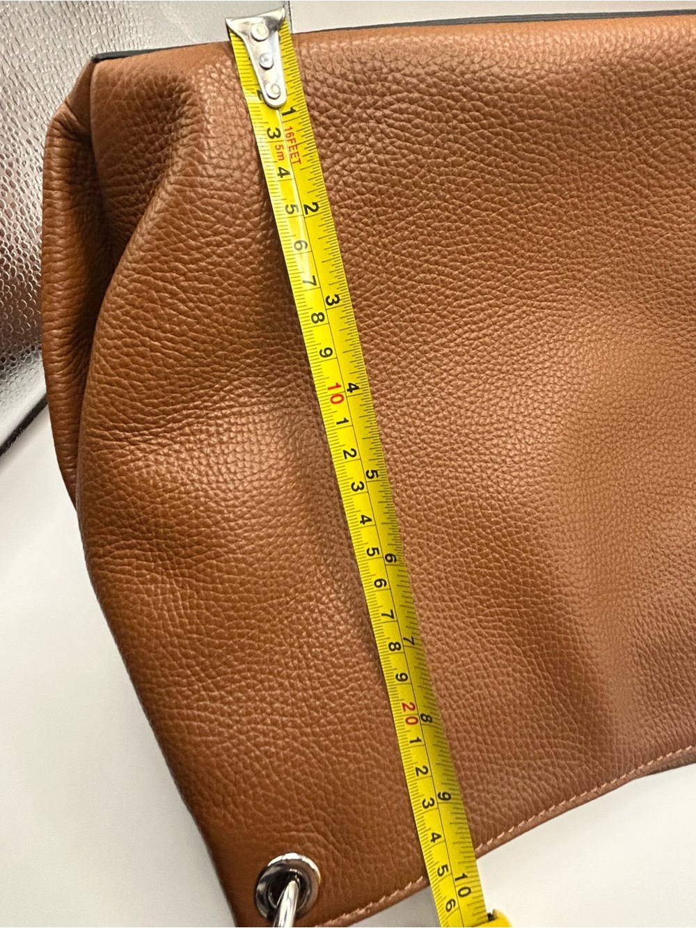 Tuscany Leather Cognac Pebbled Shoulder/Crossbody Bag - Picture 10 of 11